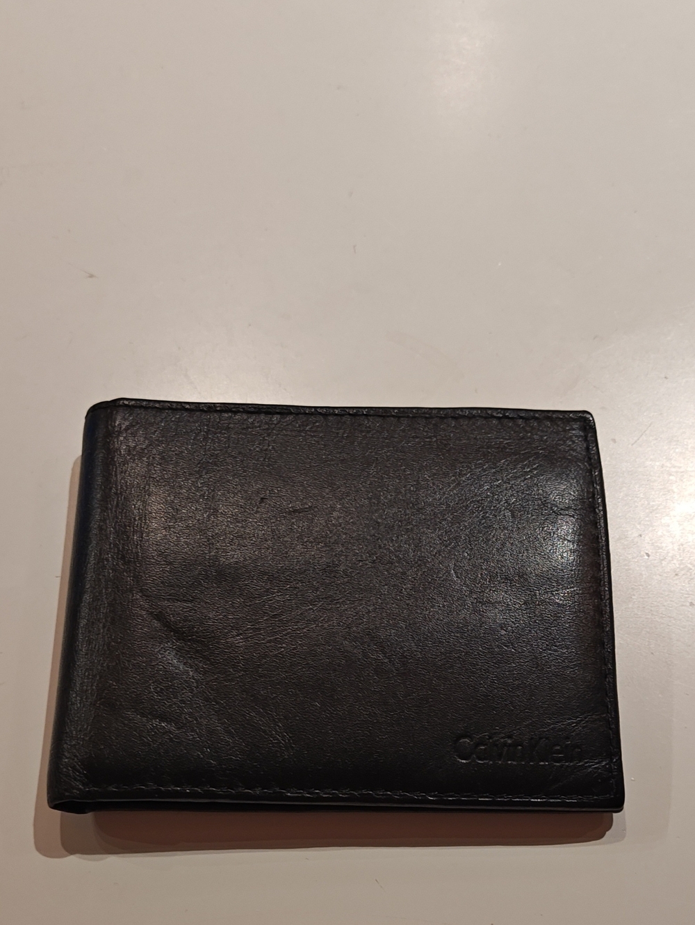 Calvin Klein Black Leather Bi-Fold Card & ID Wallet